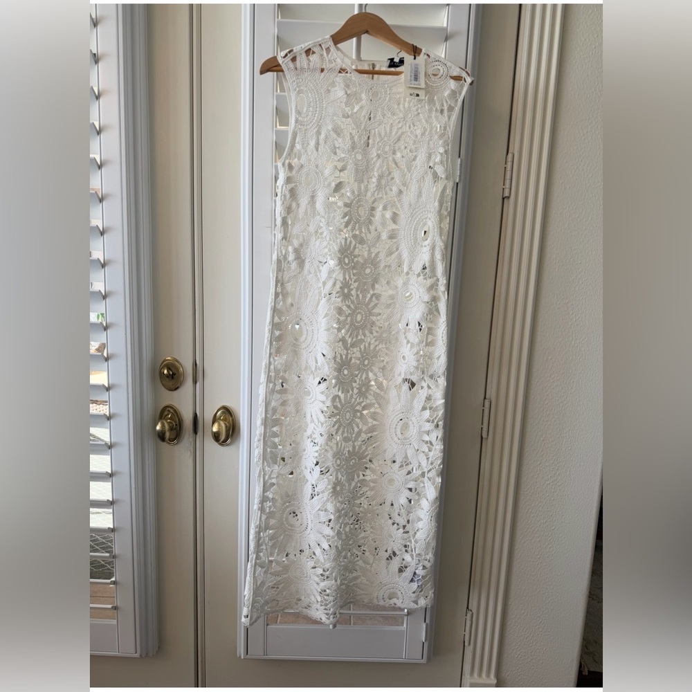 Ted Baker White Crochet Lace Maxi Dress